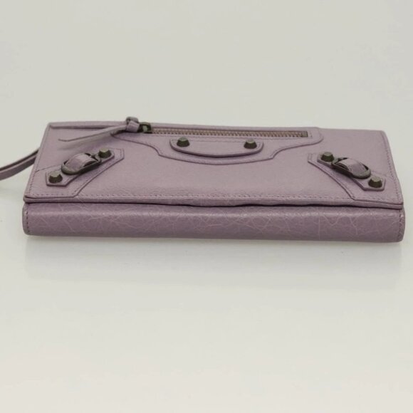 BALENCIAGA Classic Continental Zip Wallet Leather Purple - Picture 7 of 15